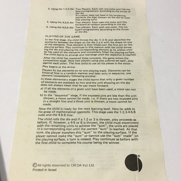 Orda 1 2 3 GO !BoardGame Numbers Values Complete - Picture 4 of 9